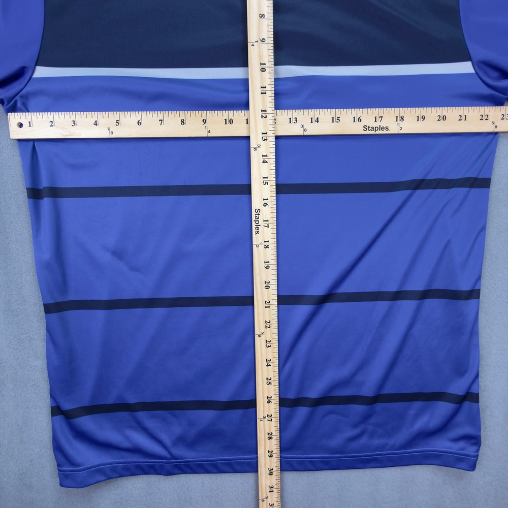 Black Clover Live Lucky Mens XL Blue Striped Performance Golf Polo Shirt - Picture 4 of 6